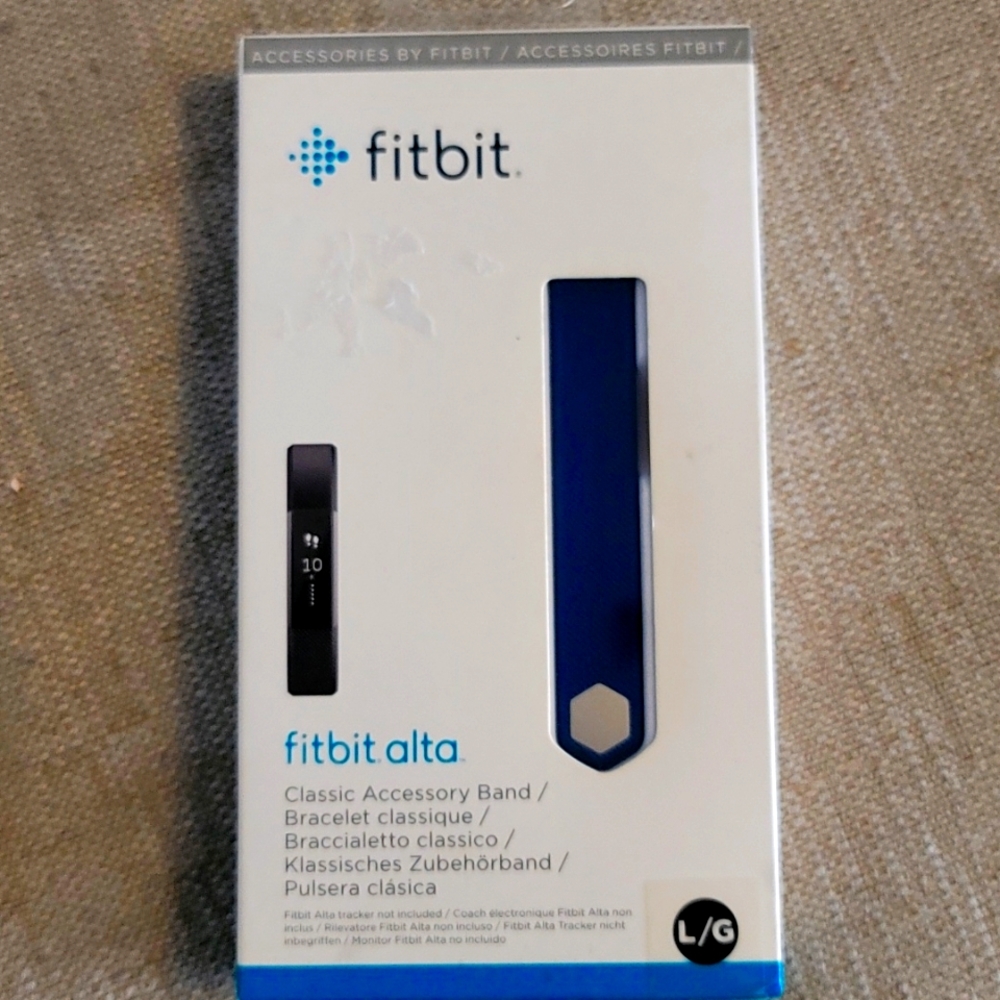 Fit Bit Alta Classic Accessory Band Dark BLUE, new in box, Size large